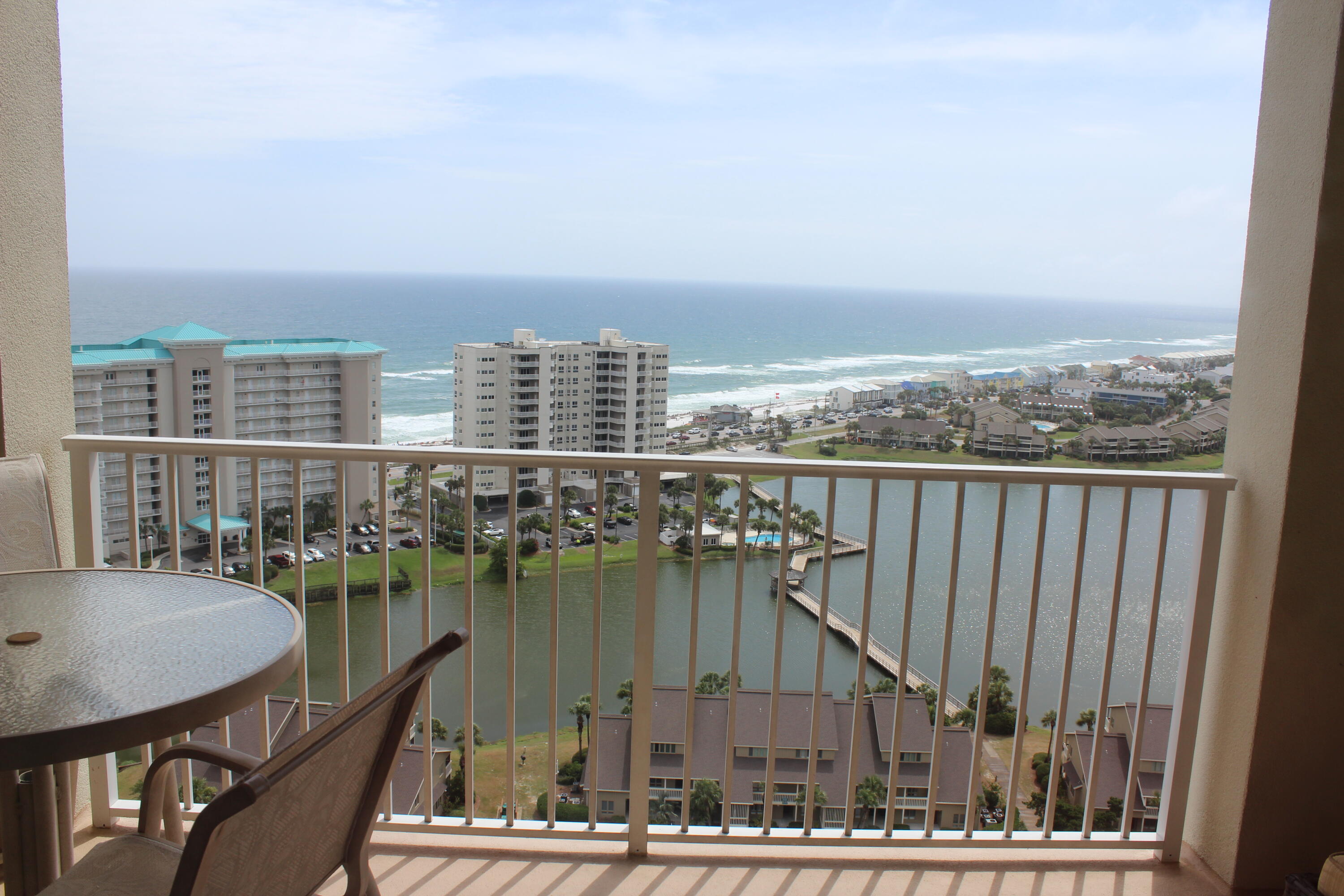 Two bedroom plus bunks with a Stunning views . This furnished rental-ready. The unit features 9' ceilings, granite countertops, Located in the Seascape community, a seasonally heated pools, exercise and game rooms, meeting rooms, tennis,  golf course and  deeded beach access. Seascape is centrally located to the heart of Destin with The Shops at Grand Blvd, Destin Commons,& Baytown Wharf. Seascape quarterly dues are $752.83 for the master & $461.25 monthly . for the Condo Association. Pool is handicap accessible.