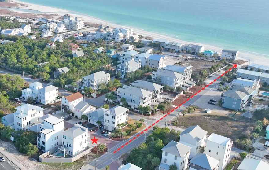 'Versatility' should be the name of this 4-bedroom beach home. It could almost be considered a multi-family investment with the 2 lower-level master sized lock out sweets which lend to the flexibility of usage.  Just 800 feet to the beach access on the south side of 98 this home is a unique opportunity for someone to use and enjoy the beach life as well as capitalize on rental potential. Or, just having friends or family in and out each with their own private access.  The main living is bright and open with the kitchen having natural quartz countertops and large main island.  The master bedroom is on the third floor along with another guest bedroom/ensuite which can all be accessed with the elevator or stairs and the Gulf can be seen just down the street from the South facing balcony . ...complete with a built-in grillideal for entertaining.
Experience modern comfort, thoughtful design, and unbeatable proximity to the Gulf in this exceptional Inlet Beach home.
Come see the other amazing features this home has and see for yourself its proximity to the beach which only a few can offer. 

Make an appointment today!