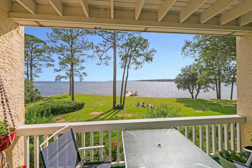 Dock of the bay is where it's at, from sunrise to sunset!  Come check out this cute 2/2 condo in Bluewater Bay!  Move in ready and walking distance to the marina, location is fabulous.  Walk through the front door and be mesmerized by the gorgeous views of the bay from the living/dining room.  Spacious storage in every room, including built in panty in kitchen and an added bonus closet located in the exterior foyer specific just for this unit.  Awaken in your master bedroom to the glistening water of the Choctawhatchee.  Master bath with dual vanities, large walk-in shower and linen closet.  Enjoy the dock, boats can park for day use only, but fishing, sunning and cocktail time is open for owners and guests any time!