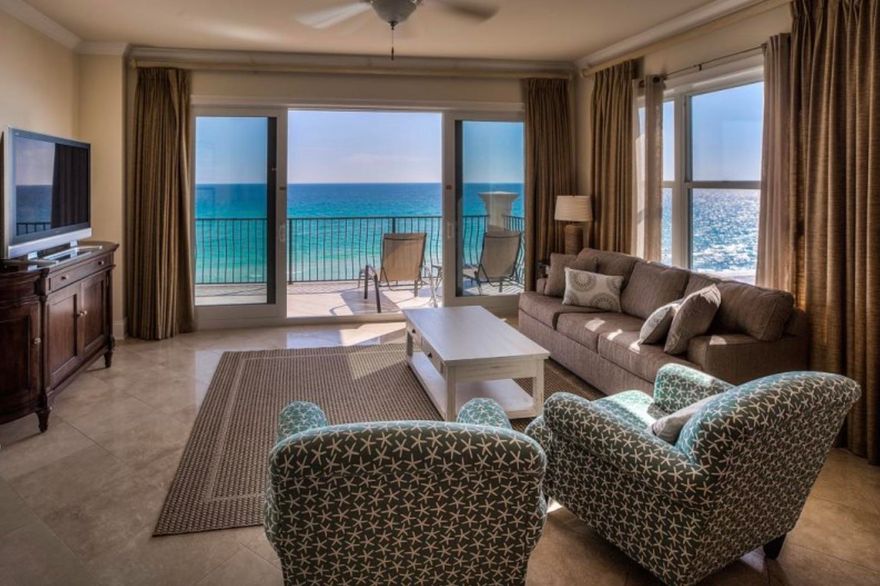 GULF FRONT THIRD FLOOR CORNER UNIT with sweeping gulf views. Adagio is in the heart of Blue Mountain Beach, the highest point on the Gulf of Mexico in the United States. A spectacular setting which affords Adagio the most dramatic views of South Walton's crystal white beaches and clear emerald green waters.Reserved parking in the below ground garage with an additional storage room (13'x7'). This gated community has a 1,700 sqft beachfront pool and a three-tier 8,000 sqft main pool.