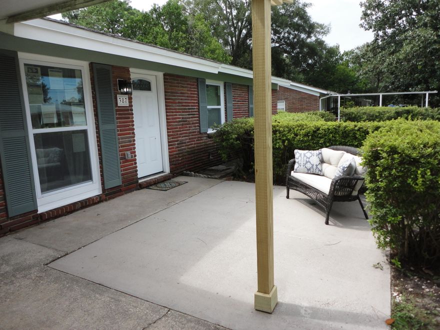 Welcome to this beautifully renovated, brick home in Fort Walton Beach.  You will love the open floor plan, with updates galore.  This home has been lovingly renovated by a very talented team.When you come into the home you'll notice the custom shiplap wall.  There is a new window seat with more shiplap and all new windows.  The living area has lots of space and features all new luxury vinyl waterproof flooring which flows throughout the home.  The flooring was accented with 6' trim.  The kitchen is gorgeous and has many custom touches!  New Shaker cabinets were installed with several of them custom made for this space.  A wine rack and shelves were built and added.  There is also a shelving unit under the breakfast bar for extra storage.