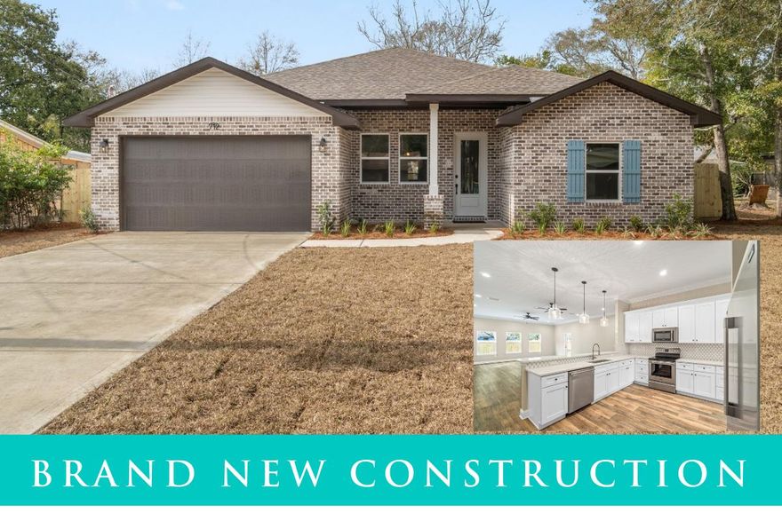 Fantastic New Construction Offering 4 Bedrooms 3 Full Bathrooms in Central Fort Walton Beach. Unparalleled finishes around every turn. Revel in this newly designed floor plan offering over a 500 sqft Great Room lined with luxury crown molding, scratch/water resistant Luxury Vinyl Plank with lifetime warranty & recessed lighting throughout. Solid wood white shaker cabinets with soft close doors and drawers fill this oversized kitchen with luxury white quartz countertops & designer backsplash. Stainless steel appliance package includes the popular 5.5ft wide All Pro Refrigerator/Freezer, dishwasher, stove, microwave & wine cooler! This builder has added great use items such as plenty of counter space to include a breakfast bar , a wet bar area and an entirely separate pantry. Let's check out