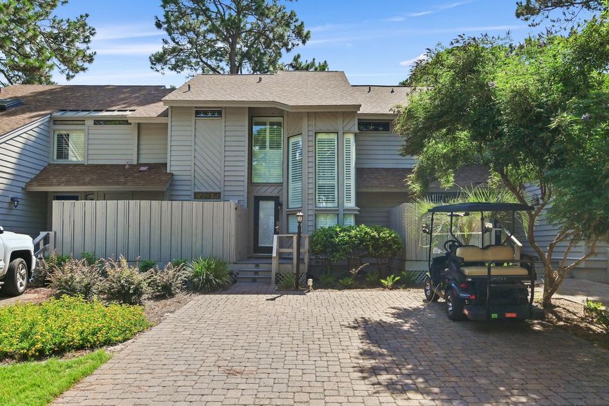 This well-maintained townhome at Sandestin Golf and Beach Resort makes every day like a vacation. It is located on The Links Golf Course, offering uninterrupted views of Choctawhatchee Bay beyond the lake and tree-lined fairway. The front of the home has stone-paved parking with a charging point for your golf cart and two spaces. There's also space to store bicycles and beach toys. As you step onto the shaded front porch area with Trex decking and head inside, you'll find LVP flooring throughout the first floor, stairs, and landing on the second floor. A half bath with a storage closet provides convenient storage space. The tastefully furnished dining and sitting area features shiplap walls and French doors, giving access to the outdoor space and offering alluring views. (MORE) You can look forward to relaxing and enjoying outdoor living from the rear deck, which overlooks panoramic golf and bay views. Upstairs, the home has two well-appointed bedrooms and two modern bathrooms with granite countertops. The master bedroom has a twin vanity and a large walk-in tiled shower, while the guest bathroom has a tub and shower. Sandestin amenities are top-notch, with a 2,400-acre resort offering sports facilities such as tennis courts, four golf courses, a marina, and watersports. There is also a cluster of boutiques and restaurants in the Village of Baytowne Wharf, Market Shops, and Grand Boulevard, all part of the resort lifestyle. This home is sold furnished with a small list of exclusions.