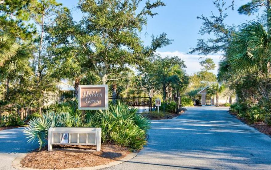 Tap fee paid. Build a home in gated community of Hidden Grove. This is a small community of just 78 lots off W.Hewitt Rd in Santa Rosa Beach. Community has a larger than average community pool, shaded pergolas on either side of pool and two bathhouses. The entire community is transitioning to paver sidewalks. Lot is one of the few corner lots in the subdivision, large enough for two car garage with footprint large enough to build a up to 2700 Sq Ft home. Just steps to the community pool. Hidden Grove 1.3 miles North of the Santa Rosa Beach WalMart. It is close to Grand Blvd., Publix, Sacred Heart, and 30A & US Hwy 98 intersection. Great developer lot, or build your personal home in this charming coastal subdivision. Just a few blocks to boat ramp for the Choctawhatchee Bay.