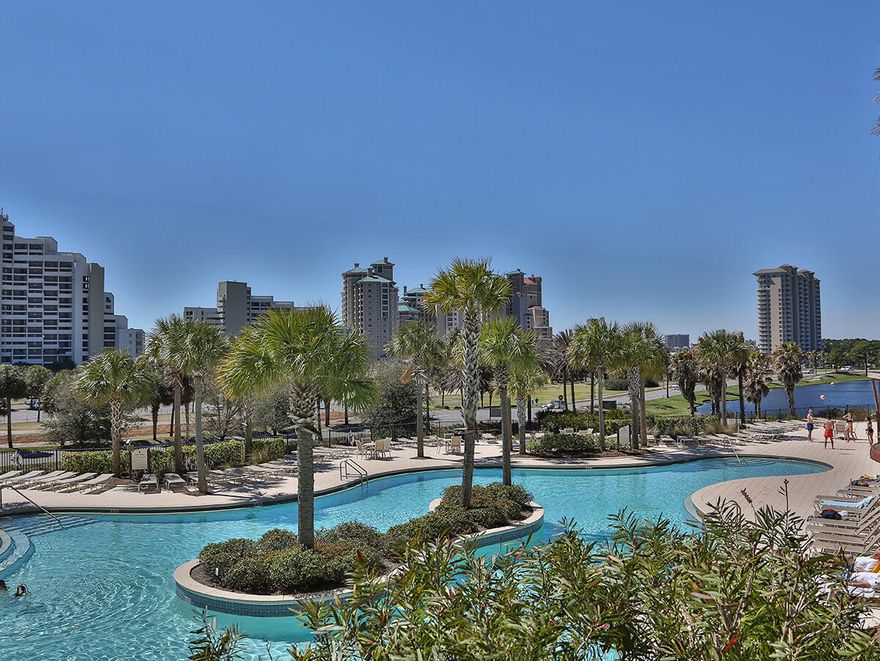 Don't miss this fabulous 2 bedroom 2 1/2 bath condo on the 17th floor of Luau 1. The condo has been recently updated with wood look ceramic tile flooring and new furnishings in the living/dining area. This is a lock-out unit making it possible to rent in multiple configurations and therefore maximize rental income. It can be rented as a 2 BR/2 ½ BA, a 1 BR /1 ½ BA and a studio unit. Both bedrooms have king beds. There is a queen sofa bed in the living room. The studio unit is very spacious. In addition to the king-sized bed there's a sofa bed, kitchenette and private bathroom. Luau's 4000 sq. ft. pool features a swim-under waterfall, kiddie pool and heated spa.  Luau is located on the beachside of the fabulous Sandestin Resort only steps from the beautiful waters of the Gulf of Mexico.