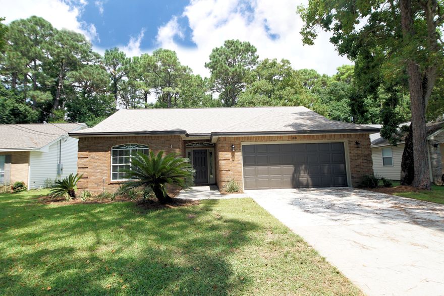UPDATED 3 bedroom , 2 bath home in central Niceville with a LARGE back yard. This split floorplan has an eat in kitchen, large living room, laundry and 2 car garage. The home was updated in 2022 with fresh neutral paint throughout, vinyl plank floors and carpet in the bedrooms.  The kitchen has new granite counters, tile backsplash, stainless steel sink and stainless appliances to include: range , microwave and dishwasher   Both the master bathroom and additional bathroom have tile floors, white cabinetry and manmade marble tops. The yard has been refreshed with new sod in back   and is partially fenced. Roof 2018, AC 2020, water heater 2022.