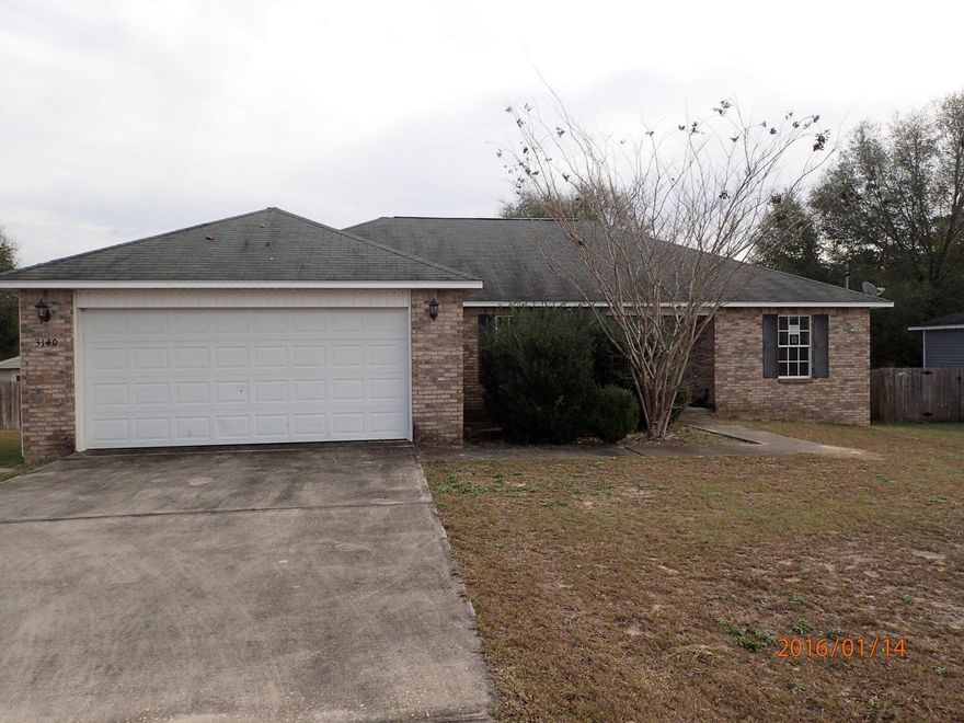 This large REO home has 3 bedrooms, 2 baths, and over 1800sf. Located in the popular and convenient Fairchild Estates, this all brick home has open floor plan with fireplace, split bedroom design and both breakfast nook and separate dining areas. Privacy fenced back yard and open deck also found at this home. Home needs some repairs and will not qualify for all types of financing. Call today!