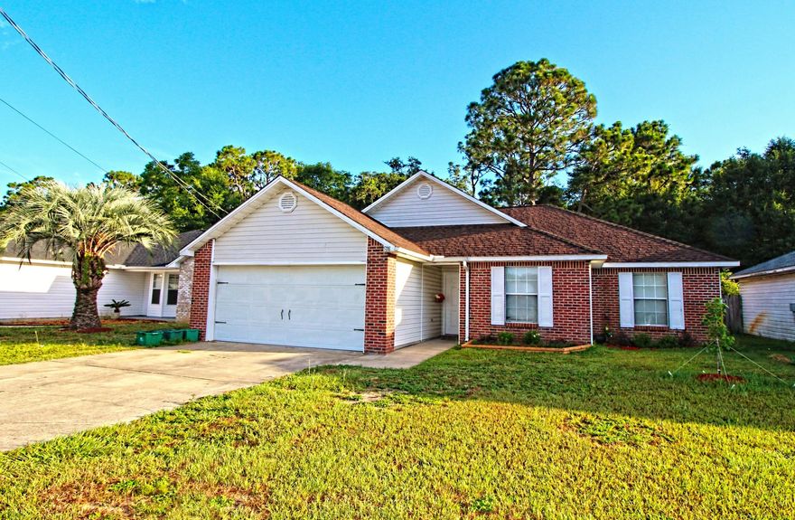 Freshly Updated 3/2 Home Nestled in this quiet neighborhood, centrally located to all military bases, schools & World Famous Emerald Coast Beaches! The living room has an open feel for entertaining guests as you watch your favorite football team which flows to the back patio that is ideal for grilling out on the new pavers. Snuggle during the cooler Florida months by the fireplace. Enjoy your meals at the kitchen bar or dining nook with natural light from the bay window. Privacy it is! Unwind after the day and clear your thoughts in the privacy of the large fenced-in backyard which borders the undeveloped Eglin AFB reservation. Fresh Updates: New Granite in Kitchen, Backsplash, New Appliances, Plank Vinyl Flooring, New Tub & Tile Surround, New Vanity with Mirror, Newly Installed Pavers etc