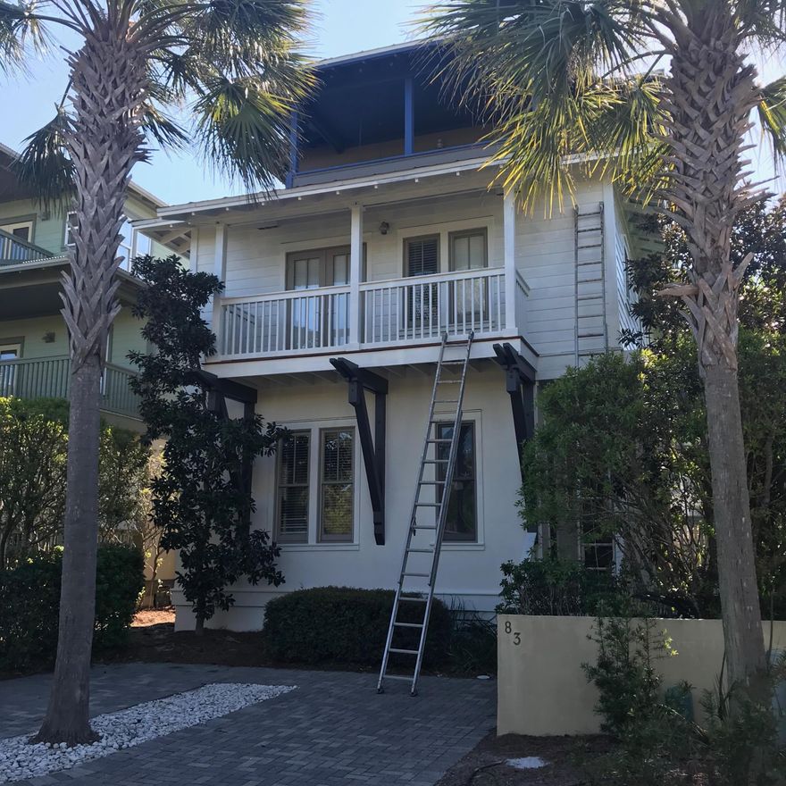 Price reduction - motivated seller! This beautiful, 5 bedroom, 5 bath beach home, south of 30A is one of 22 homes in gated Water's Edge. Currently undergoing a complete exterior repaint - creamy white with dark accents. Private, gated beach access ensures you'll alway enjoy your own beach. A short walk to all the shops and restaurants in Rosemary Beach, Seacrest Beach and Alys Beach, this home is in a super location! Updates recently completed in September 2017 include refinished hardwood floors, new paint on most interior walls, painted kitchen cabinets and all new carpet in bedrooms. A large, open kitchen,living/dining area combine to create a beautiful, inviting space perfect for large groups to gather. A bedroom and bath completes the first floor. A private pool is the icing on the cak 3 more bedrooms, including the master with a private balcony, are located on the 2nd floor, each with a private bath.

The 3rd floor offers gulf views another sleeping area with private bath and a great balcony complete with porch swing!  The community enjoys a gated, private beach access for long hours of beach time.  Must see!  Information contained within this listing such as square footage, is deemed to be accurate but is not guaranteed. Buyer to verify.