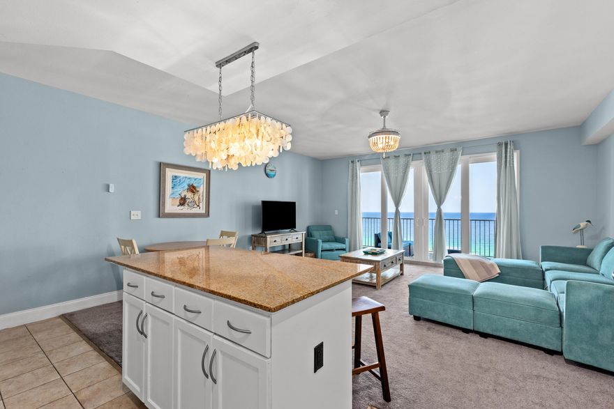 This beautiful unit located on the 19th floor, is just steps away from the beach & public accesses (3), and boasts stunning views of the gulf. Whether your plans are to enjoy the extensive list of amenities including 5 resort styled swimming pools, shopping, dining, golf, nightly fountain and light show, or the beach, there is something for everyone in your group. This furnished 1 bedroom with a bunk room has ample square footage, all New Appliances, and recently painted white cabinets. If measurements deemed important to buyer, please verify.