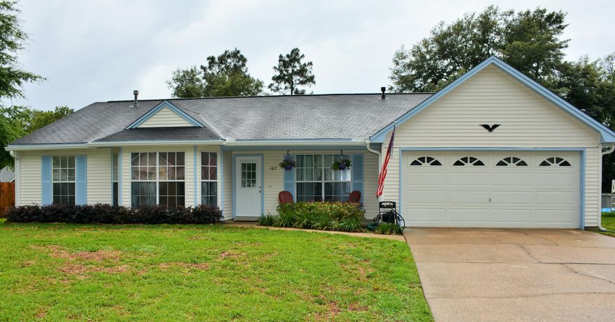 Don't miss this amazing lovely 4 bedroom home in South Crestview! This home features a custom made patio deck and a remodeled(heated/cooled) Florida room, new fenced backyard, and a great floor plan! Vaulted ceiling in Living Room with beautiful stone wood burning fireplace. The Master suite features a gas fire place with private bath. New front door, ceilings fans, repainted outside, new gutters, garbage disposal, newer thermostat and all the appliances are staying .Seller provides Home Warranty and an allowance of $3,500.00 for carpet or windows. Roof has been changed in 2004.