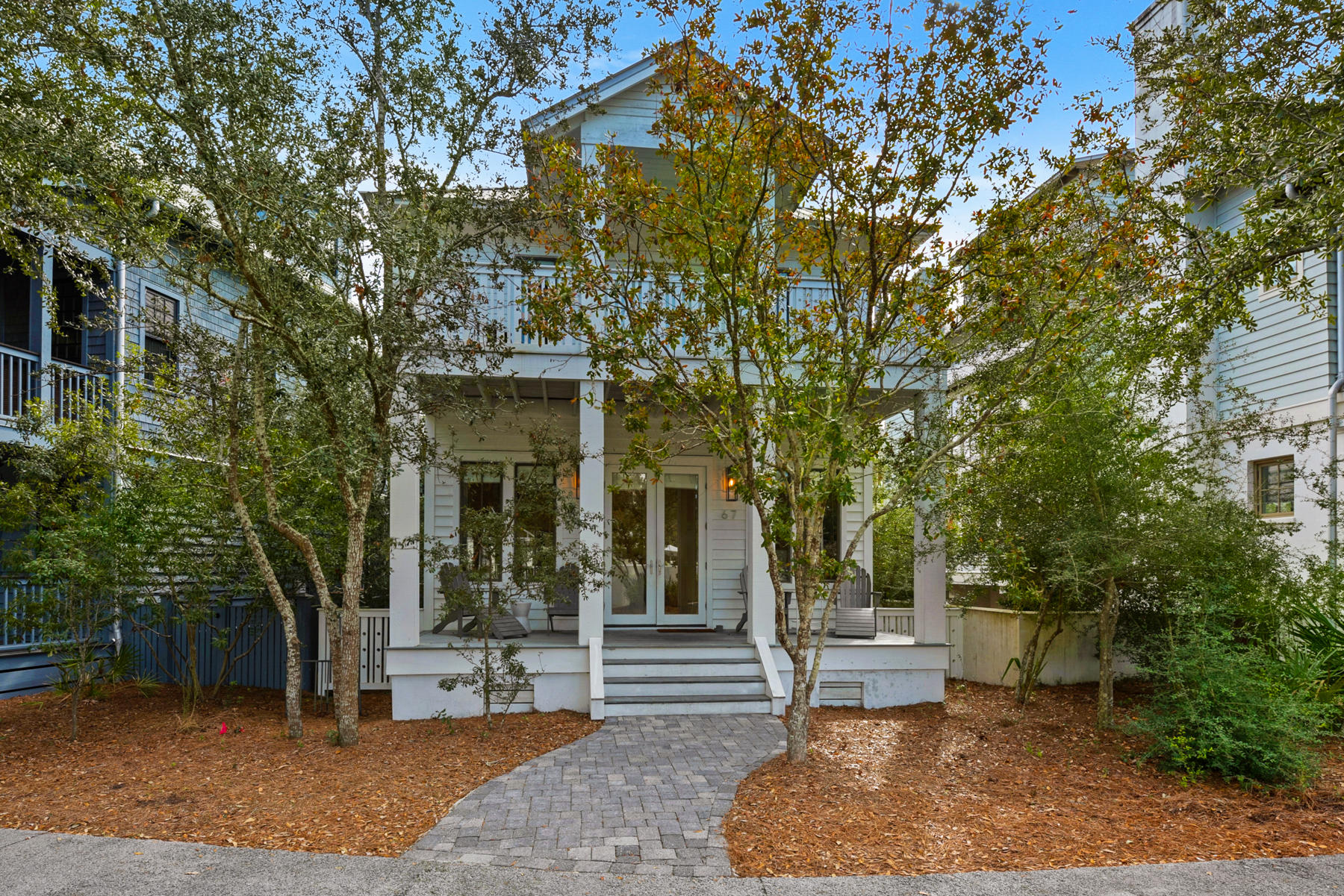 Beautiful Rosemary Beach home conveniently located across from the Cabana Pool. This 5 Bedroom 5 Bath home is move in ready. Home is sold furnished and has great rental potential sleeping 14. In the main house you will find 3 bedrooms and a bunk room. Atop the two-car garage you will enjoy a two-bedroom carriage house. Exterior of home was painted in Oct 2019 and interior features hardwood floors and stainless-steel appliances. Enjoy a short walk to the beautiful white sand beaches, as well as 4 community pools, town center, fitness center, tennis, and much more.