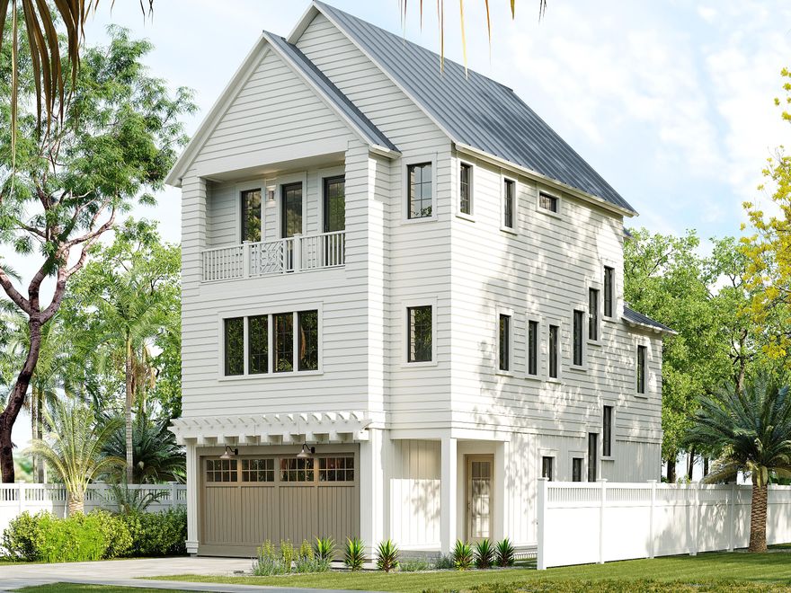 Nestled within the thoughtfully developed community of Grande Pointe, this exquisite three-story residence by 30A Builders seamlessly blends coastal design with contemporary elegance. Offering over 2,900 square feet of heated living space, the home is thoughtfully designed across three spacious levels, delivering a harmonious balance of style and function. Inside, rich hardwood flooring flows throughout, complementing the 10-foot ceilings and tongue-and-groove wood accents that add warmth and character to the home. With the convenience of an elevator designed to service all floors.The heart of the home is a beautifully appointed kitchen featuring custom cabinetry, a 48'' range, dishwasher, and  large pantry. The open-concept layout continues into the expansive great room and dining area, ideal for gathering and entertaining. The living room features a sleek horizontal fireplace and French doors that open to the first-floor balcony, creating a seamless connection between indoor comfort and outdoor relaxation.

The third-floor primary suite serves as a private retreat, complete with a large walk-in closet, dual vanities, and balcony access. Two additional bedrooms and tastefully designed bathrooms ensure comfort and privacy for family and guests alike.

Step outside to discover your private backyard oasis, featuring lush landscaping and a generously sized poolperfect for cooling off or lounging under the sun. Exterior highlights include board and batten siding with mitered corners, standing seam metal roofing, and charming wood arbors. Enjoy multiple outdoor living areas, including covered porches and balconies on every level. From its curated interior finishes to its idyllic setting in Grande Pointe, this home is a rare blend of craftsmanship, comfort, and coastal sophistication. Estimated completion date Dec 2025-Jan 2026
