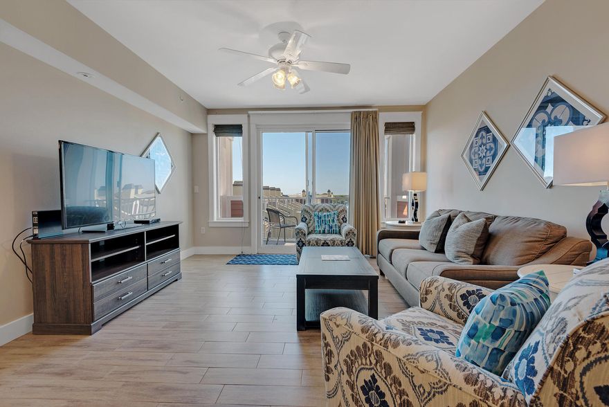 Stunning, updated premier corner condo on the 5th floor with western Bay views and eastern views of the amenities terrace & pool. Brand new granite counters, stainless steel appliances, luxury furnishings, large flat screen televisions in each room, and wood design tile throughout the entire condo. Enjoy a balcony off the living area looking towards the Bay and a separate balcony off the master looking over the pool. A-rated on the Sandestin Rental Program. Owners & guests will enjoy the amenity terrace which boasts a resort style pool, hot tub, fitness center, and a beautiful lawn with a grilling area. Located within the Village of Baytowne Wharf, these residences are perfectly situated for those who like to be front and center; with live entertainment, festivals, shops, and restaurants.