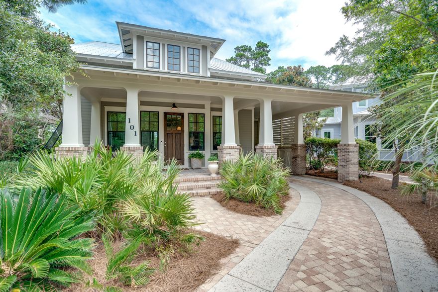 Introducing a captivating residence nestled within the breathtaking community of ''Forest Lakes'' along the beloved 30A. This home, built by the renowned and respected Luke and Blues builder, boasts a wide-open airy floor plan that bathes in an abundance of natural light, creating a spacious and inviting ambiance. Its low country style architecture is set back off the road, nestled amongst the trees, offering a warm invitation to neighbors and front porch sitting.

Step inside to discover impeccable hardwood floors that gracefully flow throughout the home, accompanied by timeless shiplap accents adorning nearly every room. Upgraded lighting and fans add an elegant touch, while custom drapes and blinds enhance the overall aesthetic. The heart of the home is the cozy living room featuring a shell stone fireplace and an open kitchen equipped with professional appliances, granite counters, and a plenty of storage. Cooking and entertaining becomes a joy in this well-designed culinary haven. Furthermore, the property includes an enclosed grilling kitchen with a direct gas grill, perfect for outdoor cooking enthusiasts year-round.

On the main floor, you'll find the expansive master retreat, complete with a modern-style bath adorned with marble counters and slate floors. The master bedroom leads to a private screened porch, offering a tranquil escape to embrace the wooded private views behind the home. The owner's retreat even includes a washer and dryer conveniently located within the closet. Upstairs, the beautiful open and airy bedrooms provide a serene space for relaxation, making the most of the scenic views and natural light. Step outside onto the pavered area off the back porch, which leads into the fully fenced backyard, where you can immerse yourself in the peaceful forest surroundings. Storage is plentiful throughout the property, including a storage area under the stairs currently being used as a wine cellar, and an additional storage room upstairs, plumbed for another washer dryer if desired. The home includes a plumbing system that allows for easy shut-off of water to individual areas, a feature not commonly found in most homes. Additionally, it is equipped with a tankless hot water heater, a Carrier high-efficiency AC system, and hurricane covers. The finishes throughout the home are timeless and impeccable, reflecting the highest standards of quality and style.Conveniently designed, the carport features a clever storage area to accommodate all your essential beach and outdoor items while seamlessly allowing plenty of parking. 

Situated in a scenic neighborhood, the backyard of this home abuts the picturesque Point Washington State Forest, ensuring a peaceful backdrop and utmost privacy. The wide front porch patio beckons you to unwind and embrace the surroundings. The community amenities include a pool and a common cookout area, perfect for gatherings and creating lasting memories. Forest Lakes offers a network of walking trails and bridges that meander through the neighborhood, allowing residents to fully immerse themselves in the natural beauty that surrounds them. Moreover, there is a green space for kids or furry friends to run and play. Embrace the charm of this community, where nature and tranquility seamlessly blend.

This home is ideally located on a beautiful cul-de-sac with green space in front, surrounded by lush greenery and the beauty of the great outdoors and still just a short bike ride from the beautiful beaches of 30A. This would make a lovely full time home,  2nd home escape or an investment property with over $80k in rental projections.