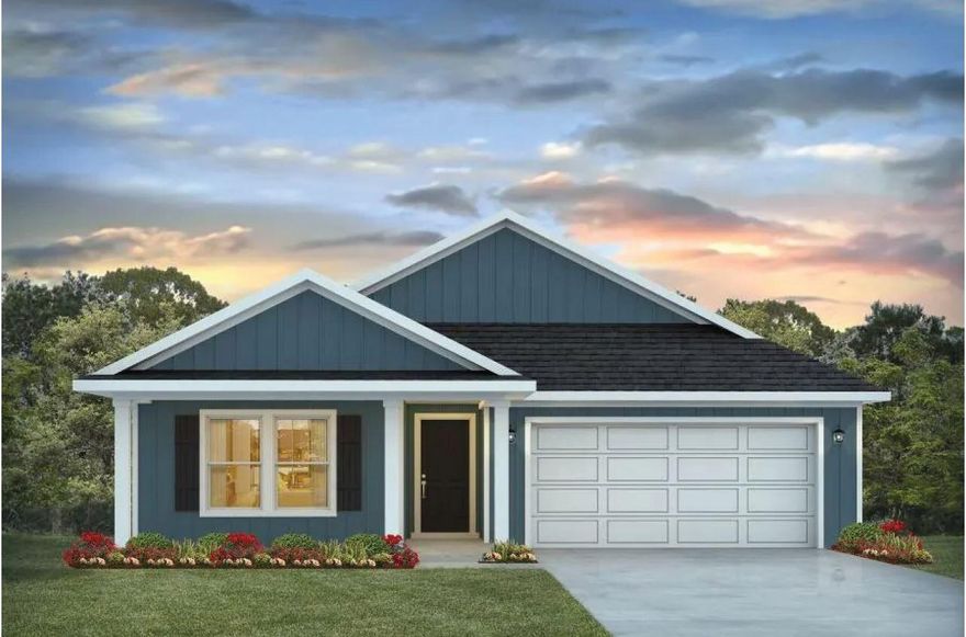NEW CONSTRUCTION in River's Cove that features a beautiful community pool and playground. The highly desirable new Lakeside floorplan provides a well-designed OPEN concept, no wasted space, 5 beds, 3 baths, nice 12 x 9 covered back patio & 2 car garage. All stainless appliances in the kitchen, smooth top range, beautiful countertops in kitchen and baths, quiet dishwasher, built in microwave, spacious dining area & more. Striking wood look flooring, plush carpet in the bedrooms. The Smart Home Connect System has several convenient devices. Fabric Hurricane door and window protection is included. Awesome amenities & stylish curb appeal. Located in a fast-growing area.