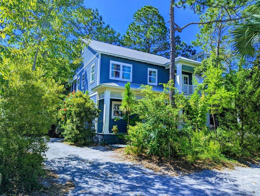 Located right off 30A  in the Grove by the Sea neighborhood, this 4 BR/ 3.5 Bath is the perfect vacation home.  Step through the front door to an open floor plan which includes a living room with fireplace, full kitchen with lots of cabinets and viking appliances and dining room.  The primary bedroom is on the main level with a large closet and tiled shower.   Upstairs you will find a media room for entertainment with a private deck and three bedrooms and two bathrooms.