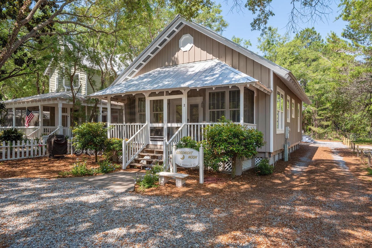 Multiple offers ... highest and best due by 5 PM CST, Sept 15th. Good Night Moon and Bella Luna, a newly renovated, vintage style cottage and carriage house are located in historic Old Grayton Beach.  These two rental machines have combined to have over $185,000 on the books for 2021.   The main cottage features 3 bedrooms and 3 baths (sleeps 7). The separate carriage house features 2 bedrooms and 2 baths (sleeps 4).  Both homes have been professionally designed and decorated.People-watch from the screened-in front porch, cook out on your gas grill with picnic table in the front yard. Many Oaks and Magnolia trees that have been preserved for shade surround the house.  Walk to 15 different restaurants.  Sold furnished and AS IS.