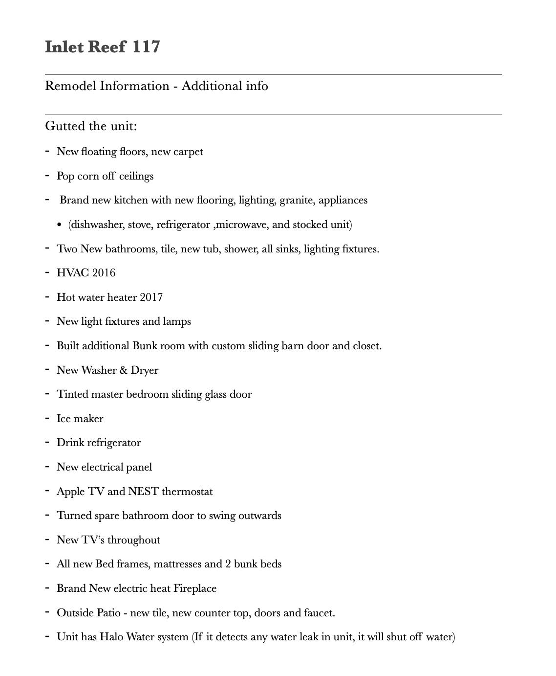 INLET REEF CLUB CONDO - Residential