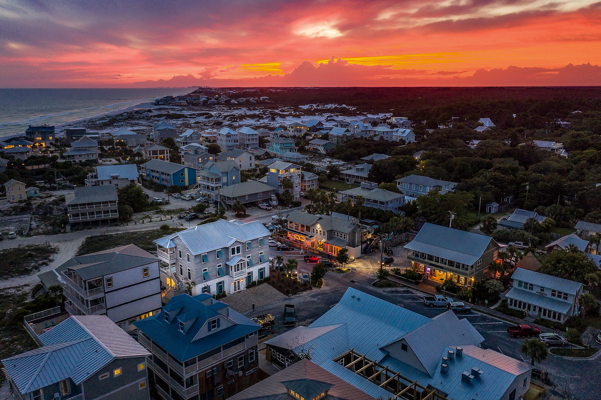 ''Bella Waves'' exemplifies luxury coastal living, prominently located in the center of 30A in the eclectic beach town of Grayton Beach. This perfectly designed built-to-host home has it all, including forever unobstructed gulf-view sunsets from the western-facing second story heated pool. Bella Waves is accented with designer furnishings throughout the home, an elevator servicing all floors, over 2,500 square feet of outdoor living space, steps from the beach with no customary use issues, and an outdoor kitchen. Bella Waves features spacious conversational and living areas located on every floor, stunning reclaimed antique oak floors, marble bathrooms, custom cabinetry, Wolf/Subzero kitchen package, shiplap walls and ceilings, Rohl plumbing fixtures, gas lanterns, first floor game room