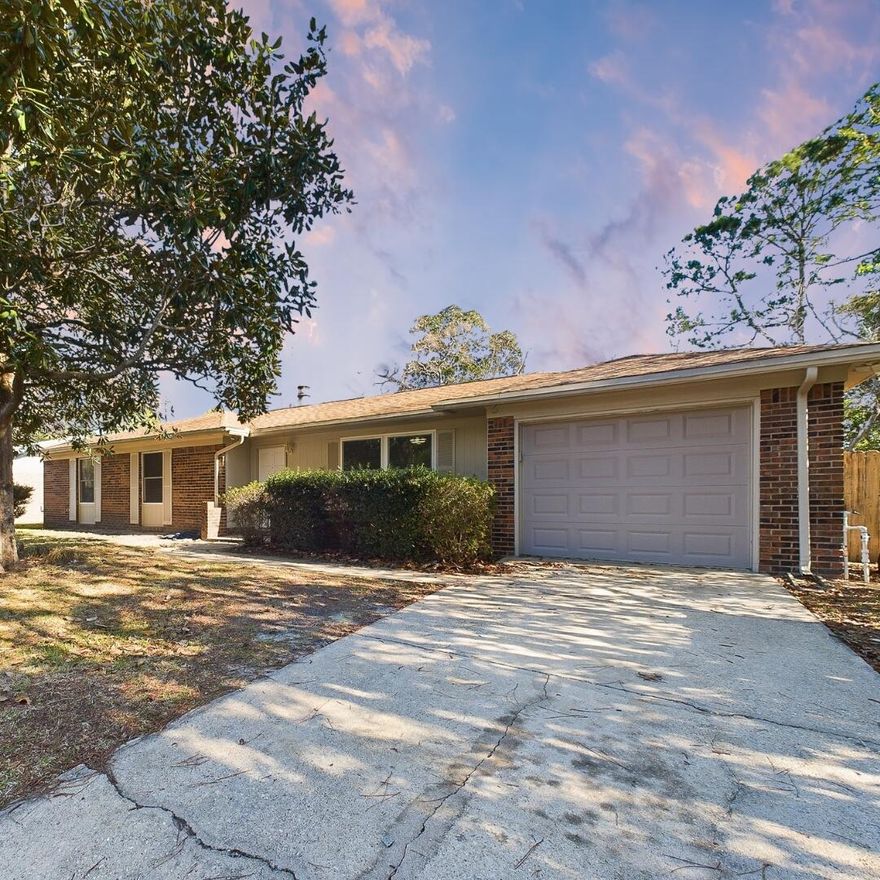 Discover the perfect blend of comfort and convenience in this beautifully updated Niceville brick home! Important Updates: Roof (2012), Water Heater (2015), Windows (2016), HVAC with new duct system and added insulation (2018), and a complete rewiring (2018). Seller will give a $3,500 painting allowance in the form of a credit to the buyers at closing. Located in a sought-after subdivision, this four-bedroom, two-bath home boasts a thoughtfully designed layout with spacious living areas and modern finishes. The fourth bedroom offers flexibility as an office or additional living space. The completely remodeled kitchen features stylish updates, a breakfast bar, and ample storage. The living room, highlighted by a cozy fireplace, flows seamlessly into the dining and family rooms, creating  an inviting atmosphere.
Outside, enjoy a large privacy-fenced lot with beautiful landscaping and a 19x9 covered back porch with a hot tub. Seller believes it to be working but does convey in as is condition. Ceiling fans throughout, double-paned windows, and a roomy storage closet in the family room add to the home's appeal.
This is a fantastic opportunity to own a meticulously maintained home in a prime location. Don't miss your chanceschedule your showing today!
