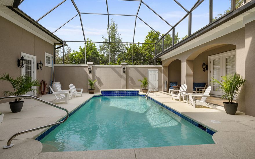 Recently updated, stunning home with European/Mediterranean vibe. The deliciously wooded lot takes you on vacation and when you step into the resort-likePool Atrium entrance with screen enclosed roof, you will feel as though you stumbled upon a hidden RESORT! Large kitchenStunning details throughout with neutral color palette just waiting for you to make it your own. Don't wait to view this private oasis!