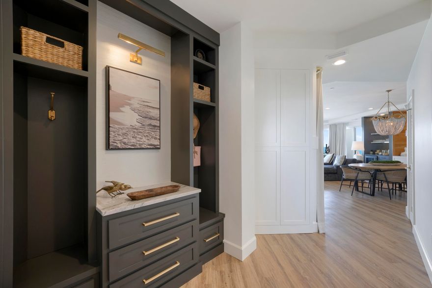 *** LUXURY GULF FRONT CONDO*** PRIVATE NON-RENTAL BUILDING***STUNNING PANORAMIC VIEWS***EXPANSIVE BALCONY WITH BUILT- IN GAS GRILL*** COMPLETELY REMODLED AND DESIGNED BY THE TALENTED CARMEN EBERTS INTERIOR DESIGNER OF MONROE LA.  THIS HOME IS A SYMPHONY OF MODERN DESIGNS WITH A FOCUS ON UNIQUE ORGANIC MATERIALS AND CUSTOM FINISHES. YOU WILL APPRECIATE THIS AMAZING KITCHEN WITH THE RECLAIMED WHITE OAK CLAD WALLS, CEILING AND FLOATING SHELVES, MARBLE COUNTER TOPS, ALL NEW APPLIANCES AND CUSTOM CABINETRY.  THE CONDO HAS DESIGNER LIGHT FIXTURES THROUGHOUT. REMOTE CONTROL WINDOW TREATMENTS IN THE LIVING ROOM.   NOTE THE CUSTOM SLIDING DOORS WITH ANTIQUE MIRROR AND IMPORTED BRUSHED BRASS HARDWARE. THE LIVING AREA IS PERFECT FOR ENTERTAINING WITH THE BEAUTIFUL BUILT-IN BAR WITH A WINE COOLER AND