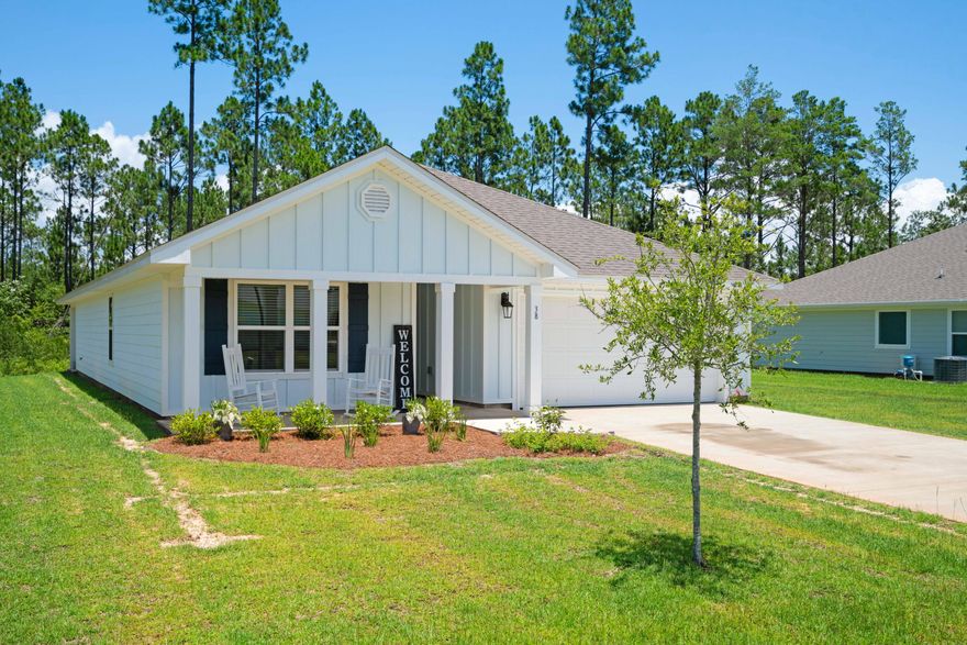 Move in ready!! This brand new, single story 4 bedroom, 2 bath home is centrally located in the lovely community of Ashton Park in Freeport and is close to schools, shops & multiple restaurants. Just a short 20 minute drive to the beautiful beaches of 30a! This home has several special features & improvements including a spacious, Open Concept layout, a large Kitchen Island, Stainless Steel appliances, granite countertops and LVL flooring throughout, an upgraded Master Bath, a large Covered Back Porch overlooking a beautiful wooded area & a newly installed Irrigation System to ensure your lawn will look it's best all year long! With 2031 sq ft of heated & cooled space, a 2 car garage with an Epoxy floor & a spacious driveway, this home checks all the boxes for convenient Full Time Living!