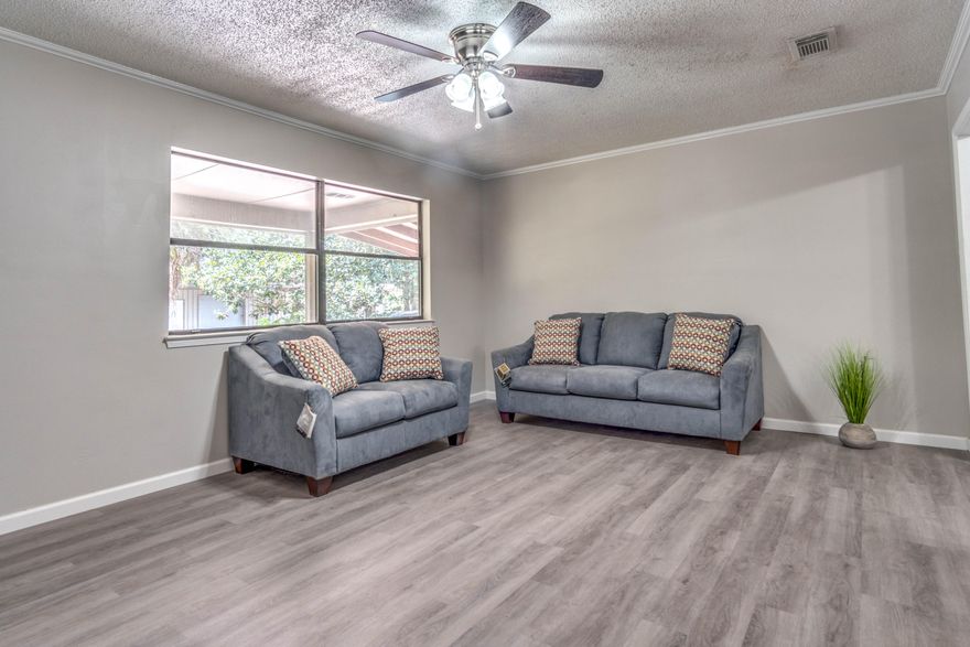 Remodeled 3 bedroom 1.5 bath Home in Niceville with Fenced in Yard. NEW 2018 Architectural Shingle Roof, 2017 HVAC. The Kitchen has newly painted White Cabinets, new hardware, New Countertops. The Luxury Vinyl Plank Flooring in living and wet areas ensures low maintenance. New carpet in bedrooms. This home is Move In Ready , new flooring, paint and much more! Carport and fenced in yard. Schedule your tour today. Seller will install New Stove with full price offer