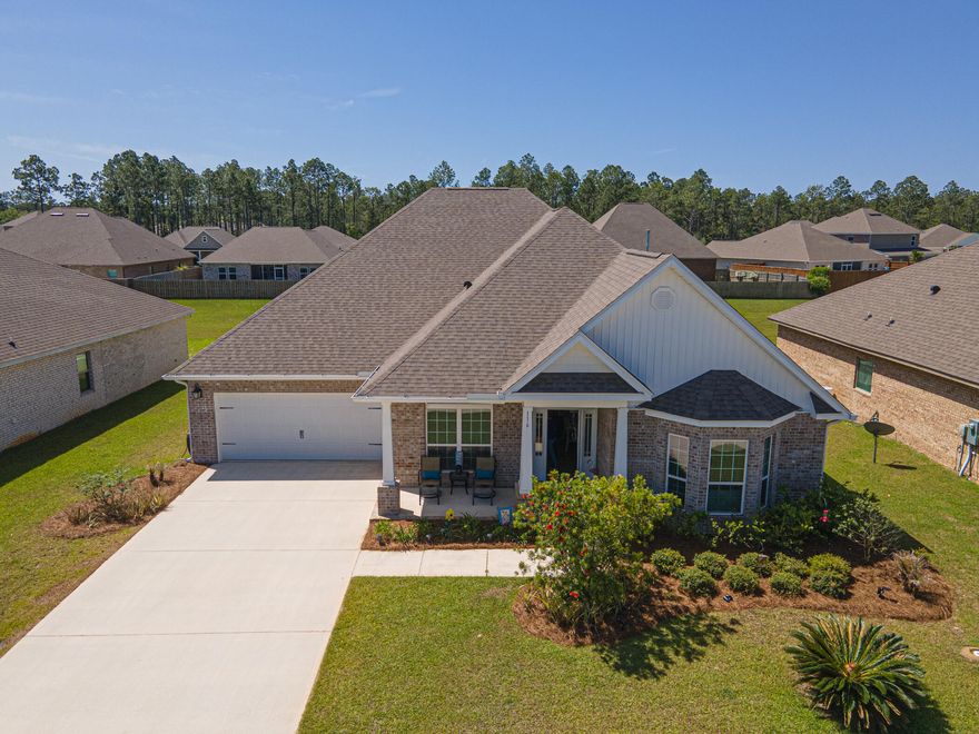 Meticulously maintained 5 Bedroom/ 3 bath home in the Peach Creek neighborhood minutes to 30A and the white sand beaches of the Emerald Coast. This home offers a fabulous kitchen with beautiful granite countertops, an abundance of cabinets, a glass stovetop with stainless hood, and wall oven. The kitchen opens into the large family room overlooking the newly added 4 season room (heated and cooled) which adds and additional 264 sq feet of living space. The fenced backyard backs to the common area giving a nice open space behind the home. Buyer to verify all lot and home dimensions. This property is a must to see!!!