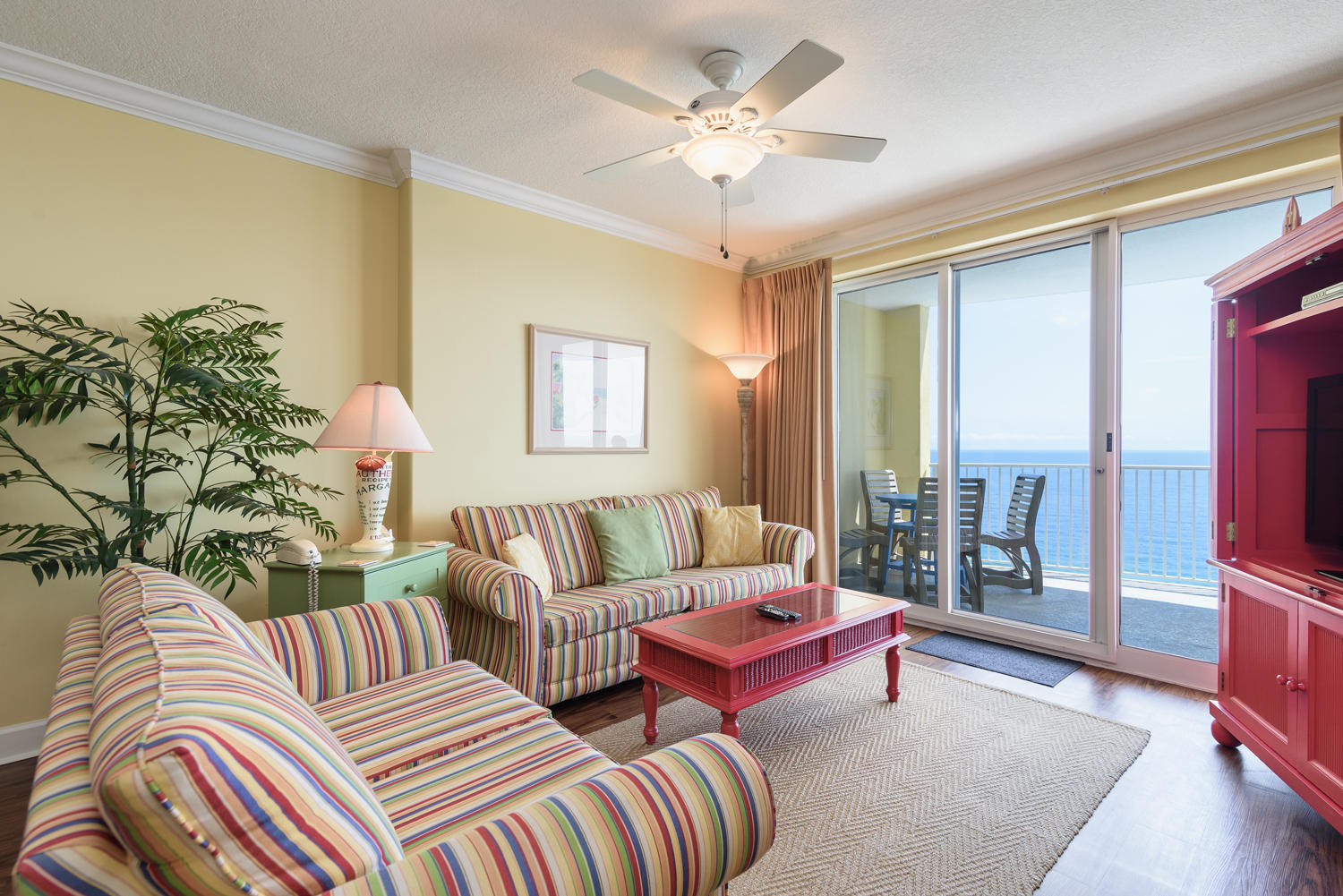 The unit is AWMESOME !!! Many upgrades and improvements. It is one of the best units on the beach. New flooring throughout. New A/C Hot Water tank. Living Room and Master bedroom face GULF and have access to a Convex Balcony measuring 10x27. Property has no debt or assessments. Second lowest HOA for a 2bd/2ba. on the beach. Unit has deeded parking space.