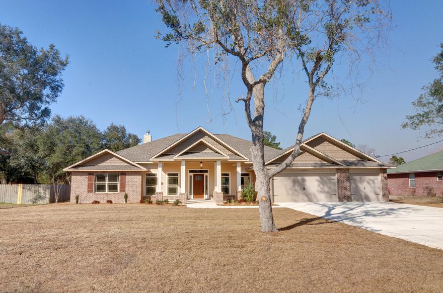 To be BUILT! This is an all brick 5 Bedroom, 3 full Baths, 2757 square foot home in Holley by the Sea. Enjoy all of the amenities of the Club House: pool, tennis courts, gym, game room, waterfront park, access to Santa Rosa Sound and East Bay. This split floor plan home features a spacious great room, formal dining room and a large kitchen with granite counter tops, stainless appliances, smooth top stove, and a built-in microwave and dishwasher. The home has tile floors in all wet areas, hardwood floors in the formal dining room and carpeting in the great room and all bedrooms. The master bath features: a large shower, jetted garden tub, double granite vanity, tile floors and two large walk-in closets. There is a 16 x 10 covered porch on the back of this home.