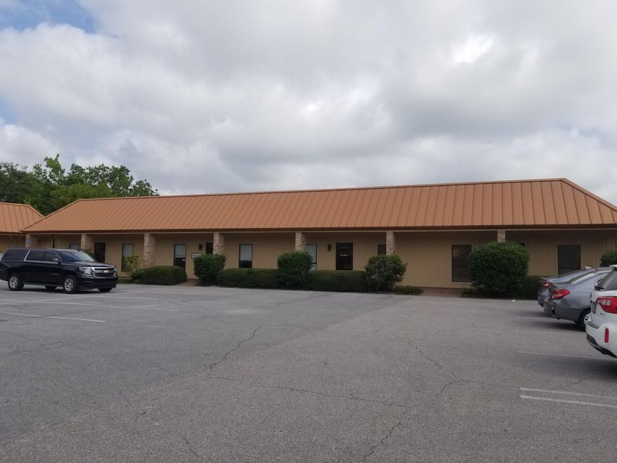 Complex is called Shalimar Centre and is very close to main gate to Eglin Air Force Base. Several offices and restroom. More space available. Professional maintained exterior and grounds.