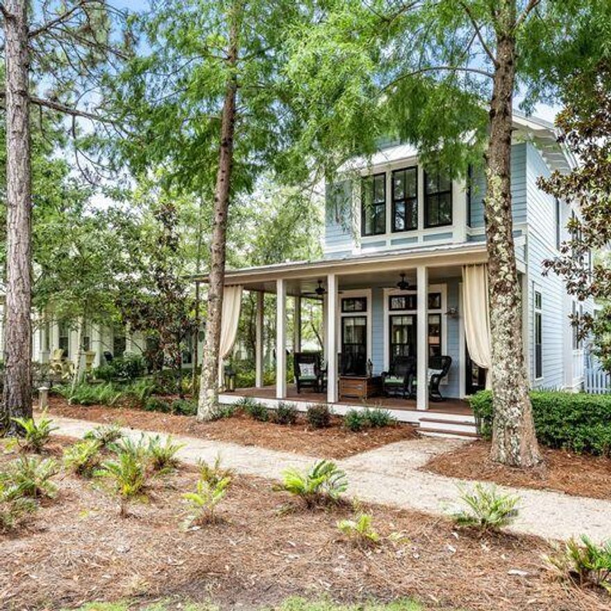 Tucked away in the tranquil northeast corner of WaterColor, discover the hidden Turtle Ridge neighborhood within the Crossing's District.  Cottages here are surrounded by natural preserves and a community greenbelt.  All freshly painted interior spaces in this meticulously cared for and never rented 2224 square foot home have been smartly utilized and .  Welcoming front porch opens to the living, dining and kitchen areas.  Master bedroom is located on the back of the house offering privacy.  An office niche and a full bath finish the layout of the first living level.  Up the window lined staircase to the second floor, you will find two ensuite guest bedrooms and a second master suite.  Pavered parking in the rear allows for sitting on the front porch overlooking the greenspace where