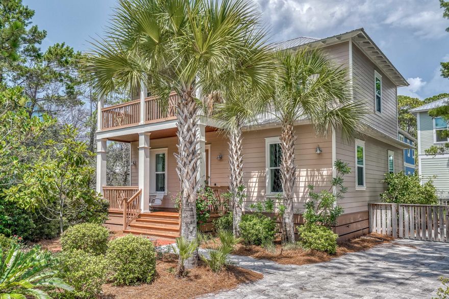 Located South of 30A in the neighborhood of The Cottages at Eastern Lake, this beautiful home has 2067 of heated and cooled sq ft + 240 ft of porches! Stainless appliances, white carrara marble counters in kitchen, hardwood and travertine flooring! Thermostats that can be controlled remotely via the internet. 10ft ceilings on the first floor and 9ft on second floor. Luxurious Master bath with marble floors, free-standing tub and shower with overhead & hand-held faucet. Travertine paver driveway and patio! Located across from the public access to Eastern Lake! Enjoy all that Eastern Lake has to offer and be at the beach in minutes!