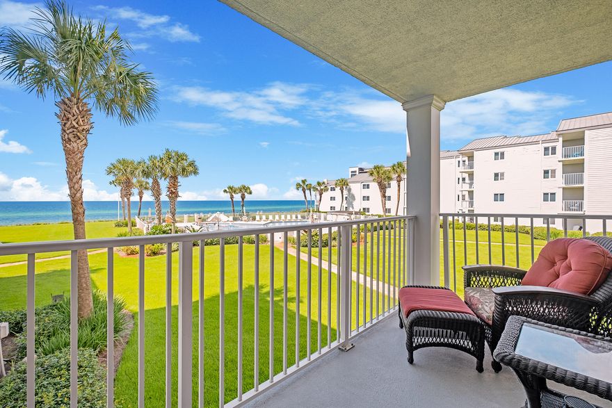 Sand Cliffs is a beautifully maintained gated condominium on the east end of 30-A. This gulf front unit has been completely renovated/updated with tile throughout, complete bathroom renovation, washer/dryer added, etc. Enjoy the fantastic westerly gulf views over the pool from your private balcony. The immaculate grounds, gulf front pool, tennis courts, community room, & family feel of Sand Cliffs make it a one of a kind along 30-A. Sand Cliffs is ideally located within walking & biking distance to Alys Beach, Rosemary Beach, 30Avenue, and all that 30A has to offer. Sand Cliffs underwent a multi-million dollar renovation in 2011 including new siding, windows, doors, railings, walkways, paint job, etc. AC replaced March of 2023.