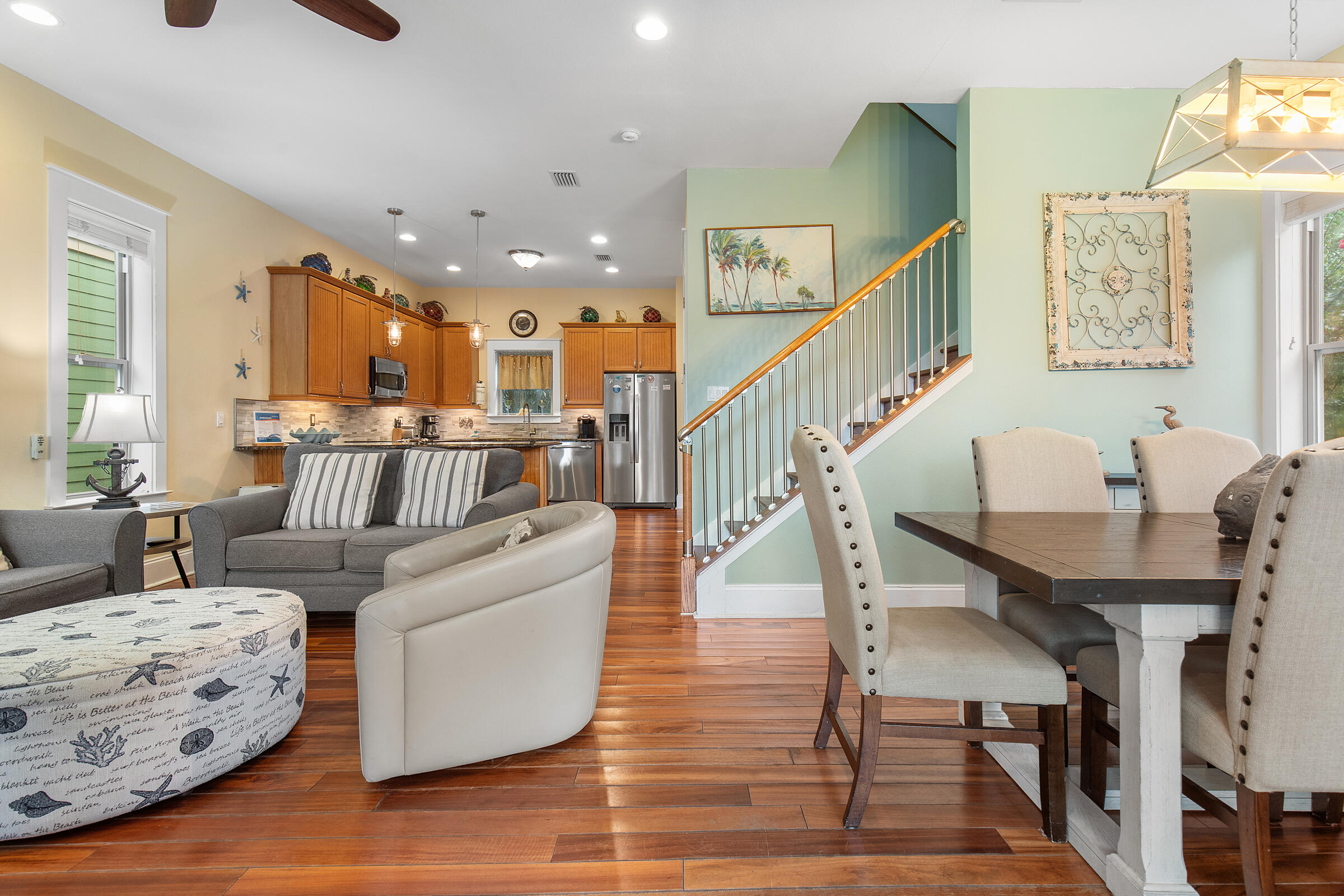 Welcome to the best home in the Beach Nest community! This beautifully updated two-story home offers an ideal pool view and is just a short walk to the beach. Featuring 3 bedrooms and 2.5 baths, the home combines coastal charm with modern upgrades. The master suite includes a private balcony overlooking the pool, while the bathrooms feature elegant travertine tile. Strong rental history makes this property a proven investment opportunity, or the perfect personal getaway. Additional highlights include granite countertops, hardwood flooring, and an 8x12 owner's lockout for beach gear. Conveniently located just minutes from Gulf Place, Shunk Gulley, shopping, and dining along 30A, this truly is one of the finest homes in this sought-after HOA!