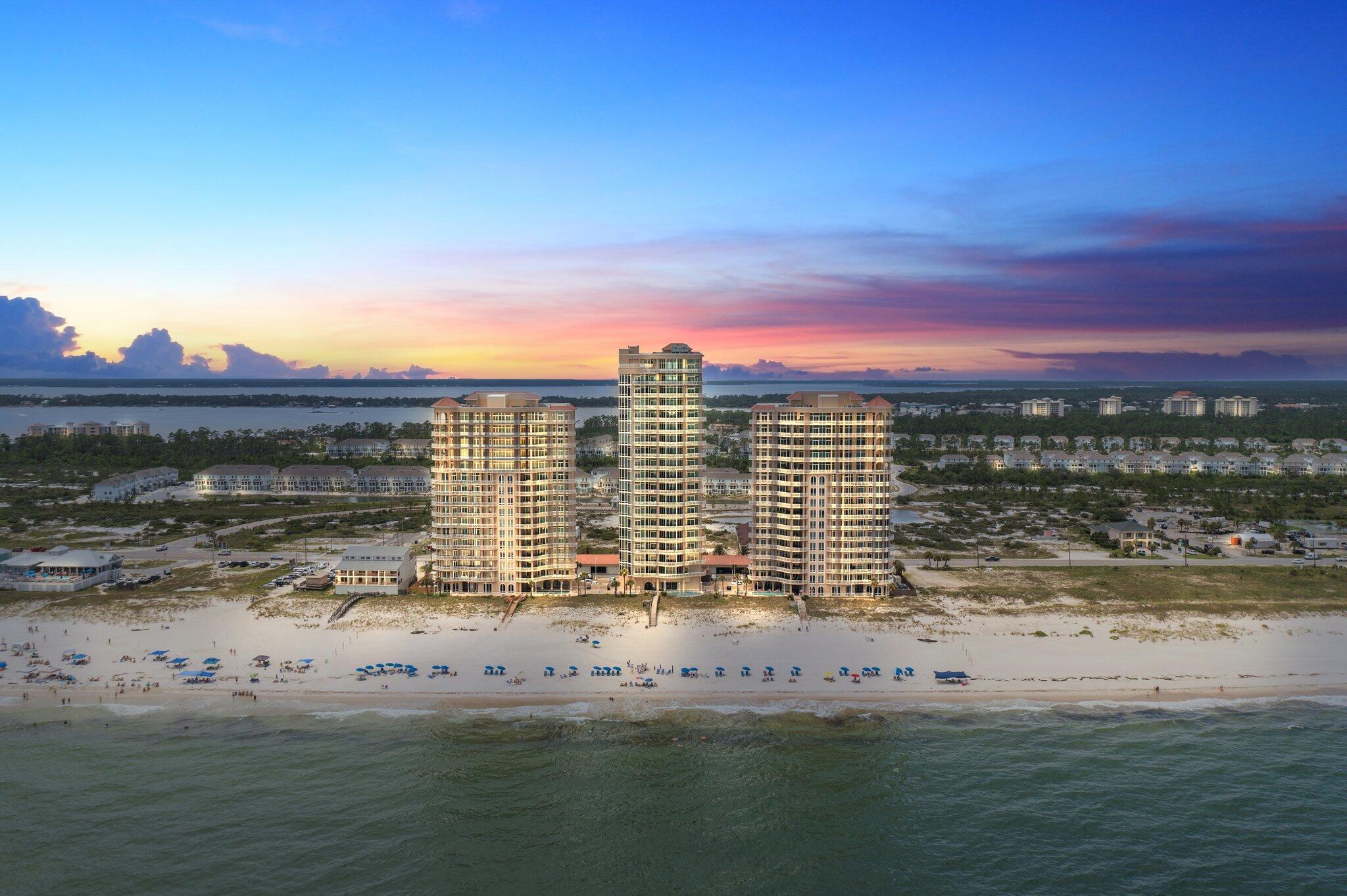 Now offering a one-of-a-kind penthouse with uncompromising quality at Perdido Key's most pristine, luxury Gulf-front condominium, La Riva. This low- density condominium complex is exceptionally private for its owners and owner's guests. This penthouse unit has unparalleled unobstructed panoramic views of miles of the Gulf of Mexico and the beaches of Perdido Key. The immaculately furnished 5-bedroom + BUNK ROOM, 4.5-bath haven presents an abundance of natural light, chef's kitchen and spacious outdoor living areas - The finest luxury interior and gorgeous open floor plan to encompass only the best views from the 15th floor of all Perdido Key, offering floor to ceiling impact-resistant glass, high-stretching 11' ceilings, and 2982sqft of balcony space. In addition to it's elegant features a