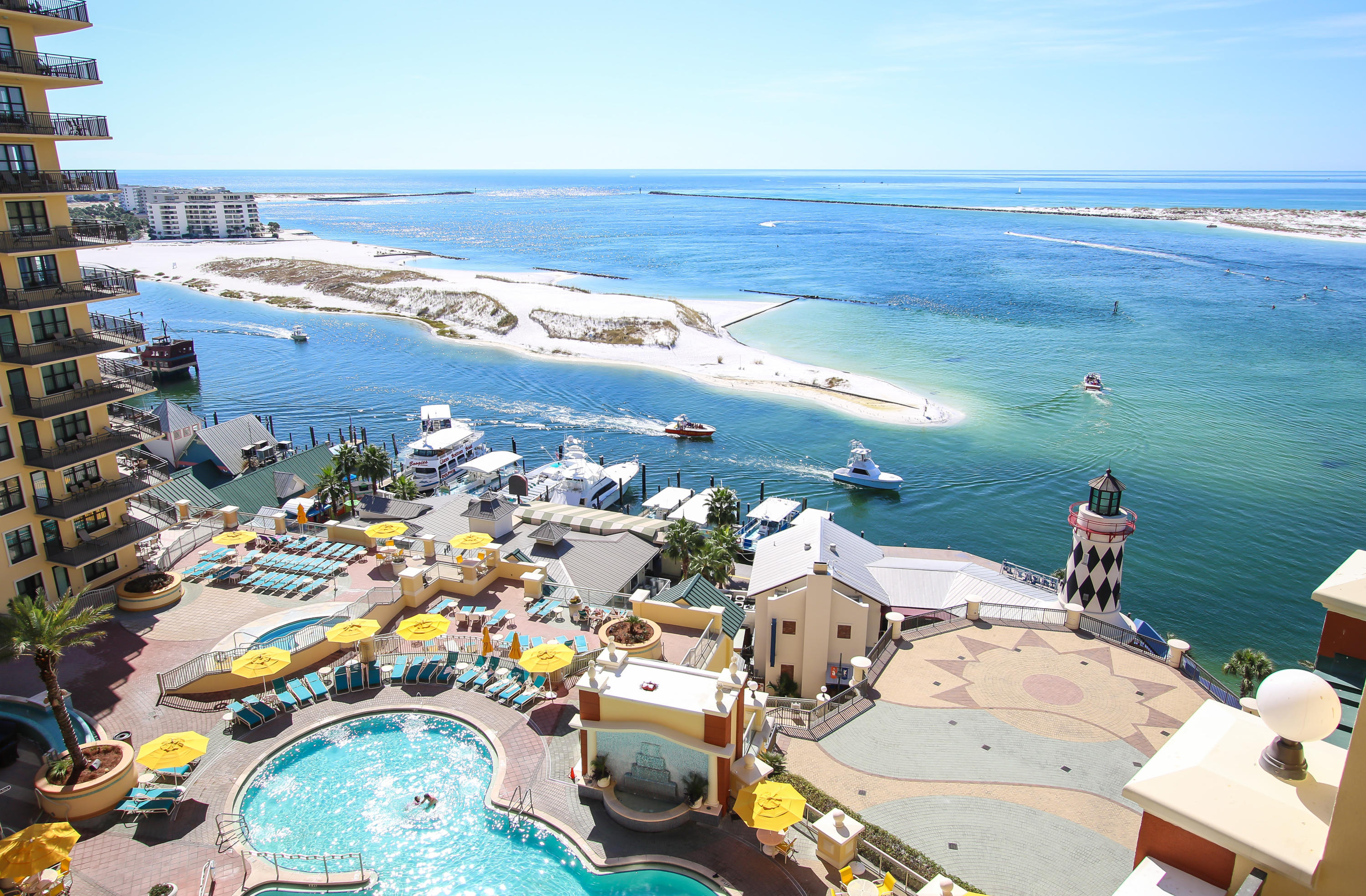 The views from this beautiful 2 bedroom with a bunk room Emerald Grande condo could not possibly get any better. Overlooking the swimming pool, this condo has views of the Destin harbor, East pass, and the gulf. Fully furnished with amazing details such as crown molding and stainless steel appliances, this is a fantastic income generator with over $54k so far for 2016. Emerald Grande amenities include a spa & fitness center, restaurants and lounges, a business center, and more. Seller will consider owner financing with the terms to be decided with an offer.