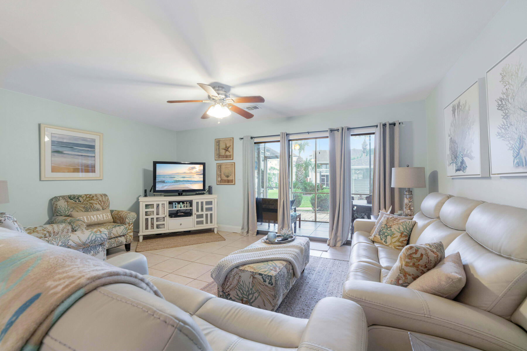 Less than half a mile to the sugar-white sands of Miramar Beach! Misty Cove 115 is a beautifully updated, fully furnished 2BR/2.5BA townhome with strong rental potential in a quiet, low-density community. Features include granite counters, breakfast bar, wood flooring upstairs, vaulted ceilings, and two ensuite bedrooms--each with its own bath. Relax on the private balcony or by the resort-style pool in the charming courtyard. Includes 2 assigned parking spaces, new A/C (Dec 2023), and newer hot water heater, fridge & stove (under 3 yrs). New roof in 2015.