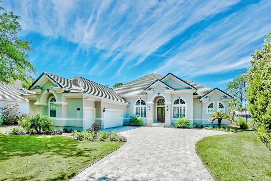 Luxury and Elegance await you at this  magnificent waterfront home in Kelly Plantation. This home has been updated with new paint, flooring, updated kitchen, updated outdoor kitchen and updated master bathroom. All new landscaping offering unobstructed views of the Bayou.  There is a large dock with a 16,000 lb boat lift, 30 & 50 amp service with plenty of room to park  your boats and jet ski's.The master suite is located on the first floor and opens to the pool area with beautiful views of the bayou. This home features a three car garage with plenty of storage options.Fabulous covered lanai with pool and spa, outdoor kitchen and lush landscaping.  Inside the living & great room opens up to the pool area with triple sliding glass doors, bringing the outdoors in, creating a perfect