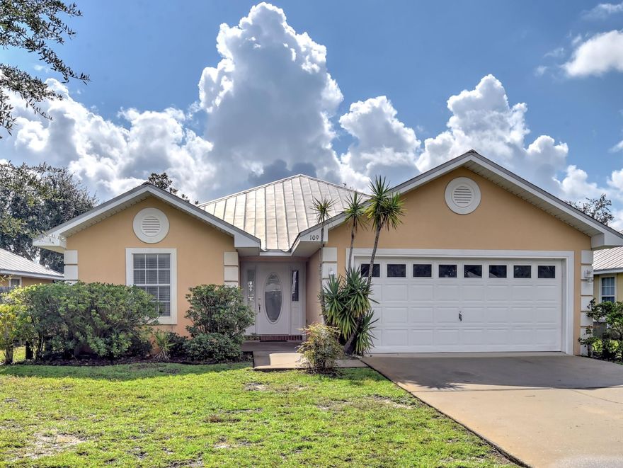 A great opportunity to own a lake front home in Driftwood Estates with a split floor plan. This lovely home has been completely redone in every way. It feels like new construction for sure. Such a welcoming feel with this open concept living space with its large great room and dining room. The chef in your family will appreciate the upgraded kitchen featuring new matching Samsung black stainless steel appliances: French door refrigerator with ice maker, convection range with stainless cooktop, microwave with sensor cooking above the range and a quiet, top control dishwasher. The cabinets are simply stunning and were refinished in a modern color scheme to compliment the new interior wall color, new granite counter tops and breakfast bar featuring a single deep under counter stainless sink.  New 3" plantation shutters in the great room and 2" plantation blinds in the remainder of the house use the abundant natural light to enhance the open feeling. New luxury vinyl plank (NVP) flooring throughout, new granite countertops in the baths and rectangle under counter double sinks. Professional restoration was done with multiple coats of premium Sherwin Williams primer and paint on all walls, ceilings, doors, trim, garage (including the floor) and garage door. The AC inside unit and thermostat were replaced in 7/18 and the outdoor compressor unit was replaced in 5/13.  All doors have new satin nickel latches, locks and hinges.  All faucets and sinks have been replaced along with all light fixtures; all ceiling fans/lights were upgraded to new Hunter fixtures.  The hot water heater was recently replaced and outlets and switches were upgraded.  This is just like new construction!

The backyard has an oversize patio with such a tranquil 60 feet of waterfront that invites you to linger, a view you will certainly enjoy.  The house features a low maintenance metal roof and stucco exterior. The property has a sprinkler system and well.
 
Community amenities include a county park directly across the lake, community swimming pool, tennis courts, playground and walking trail. The location is perfect as you're close to Sacred Heart Hospital, shopping and wonderful restaurants at Grand Boulevard, amazing golf courses and the beautiful beaches that we are so well known for.  A must see as it will not last long for sure!   Room dimensions to be verified by buyer.