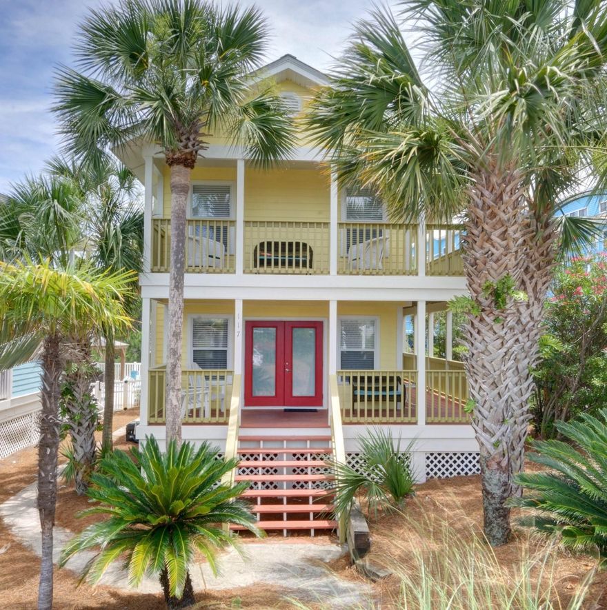 Lowest priced 3Br/3Ba home with Gulf Views and private heated pool South of Hwy 30A. The perfect second home getaway or rental ready dream home with proven income right in Seagrove Beach. Located South of 30A, less than 700' to the public beach access. Wrap around porches on the 1st and 2nd levels allow for great breezes and Gulf and neighborhood views. The first floor includes a large great room, dining area, kitchen, a full bath and guest bedroom that is ideal for anyone that needs first floor accommodations. A laundry room with full size washer & dryer is just off the kitchen. The second floor has two bedrooms and two baths: a spacious master that opens to the wrap around porch that affords pool and Gulf views and a Kids Bunk Room that sleeps seven and opens to the same wonderful