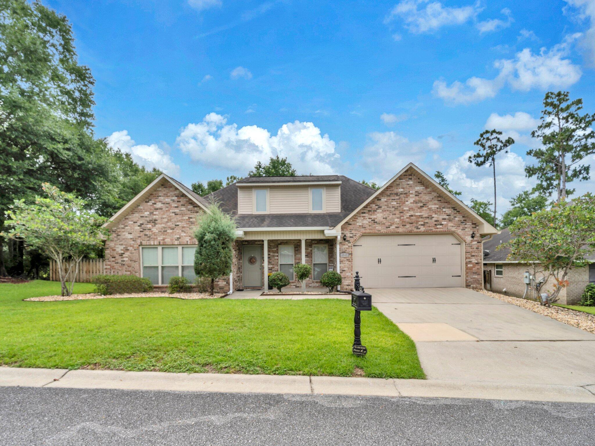 Welcome to Kaitlyn's Preserve--one of Crestview's desirable communities, ideally positioned on the southeastern edge for convenient commutes to Duke Field, 7th Special Forces Group, and Eglin AFB.This extremely clean and well-maintained home sits on an oversized lot with lush, mature landscaping that provides instant curb appeal and has plenty of room to add a pool.As you arrive, you're welcomed by a charming covered front porch. Step inside to a spacious family room filled with natural light and an open dining area perfect for entertaining. (Currently being used as a home gym.) To the right, the kitchen offers ample counter space and storage with granite countertops, rich wood cabinetry, a large center island, stainless steel appliances, and a walk-in pantry. Off the kitchen, you'll find a full guest bath, a generously sized bedroom, and a laundry room with additional storage potential.
Heading to the back of the home, you'll pass sliding glass doors leading to a large patio and a fully fenced backyard ideal for summer bbq's, pets, or relaxing evenings outdoors, with space to build your dream pool oasis. On the opposite side of the home, the spacious master suite is a true retreat featuring oversized windows, room for a king-size bed, a large walk-in closet, dual vanities, a dedicated vanity station, a separate water closet, and a luxurious walk-in shower with pebble flooring plus a soaking tub. Upstairs, you'll find two more bedrooms and another full bath, perfect for guests or growing families.
Homes like this don't come along often, schedule your private showing today!
