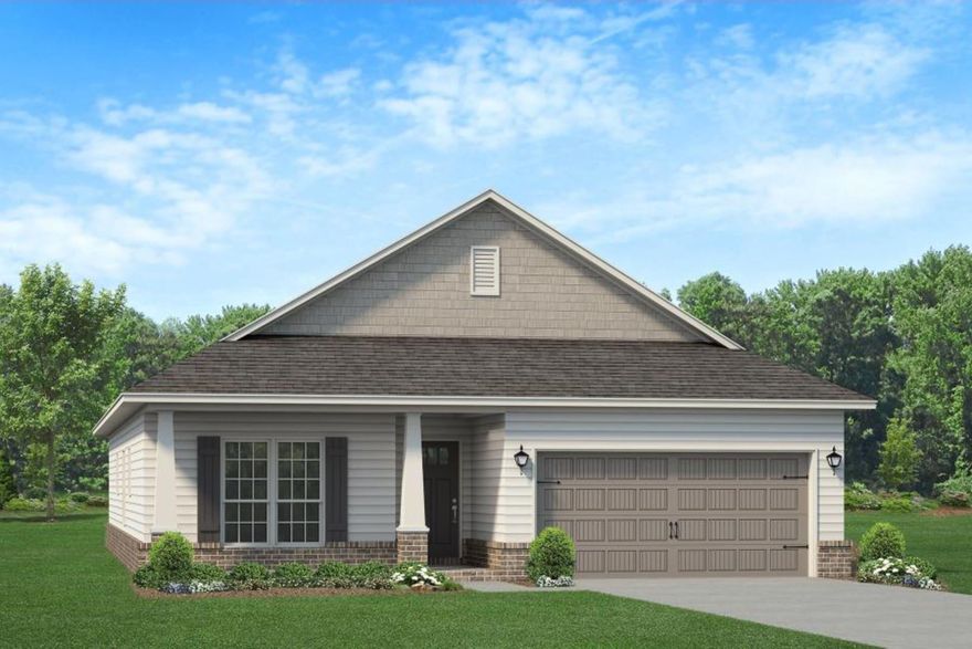 This home features 3 bedrooms and 2 bathrooms with both a breakfast nook and a dining area.. The kitchen has an island open to the family room. The master bedroom is spacious and the master bath comes with dual vanities, and 5' tiled shower.Countertops are granite and flooring is LVP except for bedrooms which are carpeted. Kitchen appliances are stainless steel and go great with black interior hardware on the shaker cabinets. This home has a 7/12 roof pitch giving it a grander feel. The exterior is hardie front with brick skirting and 3 sided brick.The garage has sturdy raised panels and comes with a garage dooe opener.The subdivision is well lit with decorative lamp posts. This home comes with a 10 yr Bonded Builders Warranty.