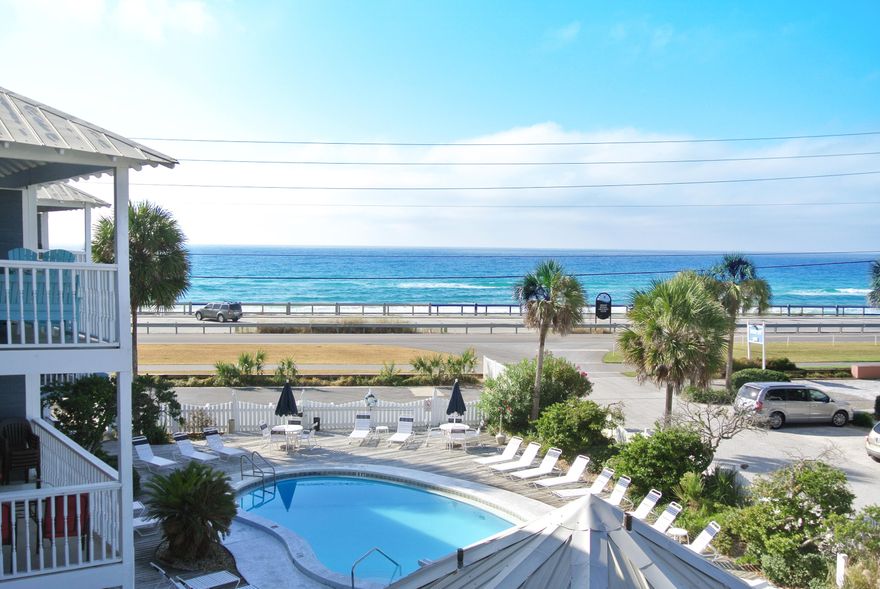 A rare find!!! This 3rd floor unit offers gulf front views for a gulf view price! Sold fully furnished and rental ready, this unit averages 20k-25k in rental income and is a perfect little investment. Located on the popular area of Scenic Hwy 98 and within walking distance to restaurants,shopping and is less then a 3 minute walk to the beach access. The complex features a heated swimming pool complete with lounge chairs and umbrellas, a hot tub, and showers for a sand-free retreat. To end a perfect day in the sun, gather the family around the picnic tables and charcoal grills for a cook-out!
