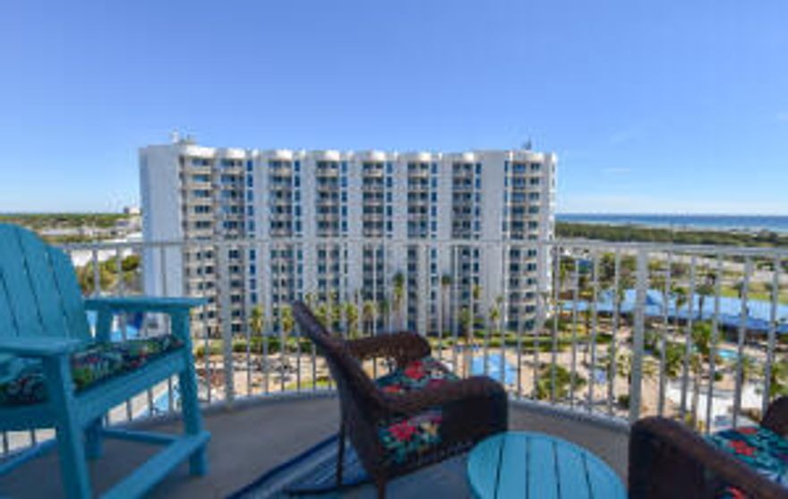 This west end interior unit offers one of the most phenomenal views in the building overlooking the Resorts courtyard of pools, Henderson Beach Park and the Gulf of Mexico.  Be sure to check out the photos and virtual tour.  Many renovations have been made to this condo including new LVP throughout, new counter tops and backsplash in kitchen and bathrooms, painted cabinets, brand new top of the line furniture from Tuskers, brand new top of the line appliances, new patio furniture to name a few.
