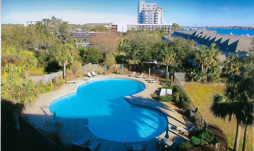 Waterfront condominium in Fort Walton Beach located on intercoastal waterway. Many upgrades. Unit is located on top floor south end with a great view! Laundry room on the second and third floors.  Fully furnished excluding grey chair in living room .Marble shower, ,new toilet and full size appliances. Interior access panel for HVAC and water heater. Community pool, vending machines, ice machine, bbq pit/grill, bar sink, and cable with HBO internet, pest control. Lots of storage. Seller leaving perfectly matched wall paint.. Sofa opens up into queen size bed and coffee table top lifts up as well.