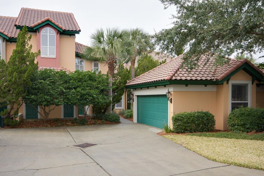 2-car detached GARAGE included! Updated, corner townhome located towards the end of a dead end street, adjacent from the Tivoli community pool and within 1/2 a mile to the Sandestin public beach access. This home offers recent updates with granite & GE stainless steel appliances in the kitchen, new 1st & 2nd floor HVAC systems in 2016/2017, a converted main floor -1/2 bath into a full bath, new carpeting in 2015, and new porch screens & exterior painting in 2015. Enjoy a main floor master bedroom with the 2nd floor offering an additional guest bedroom and a 2nd master suite with tray ceilings, dressing area, large walk-in closet and access to the screened balcony. Indulge in views of the lush landscaping and community pool from the privacy of your own screened porch and open patio area.