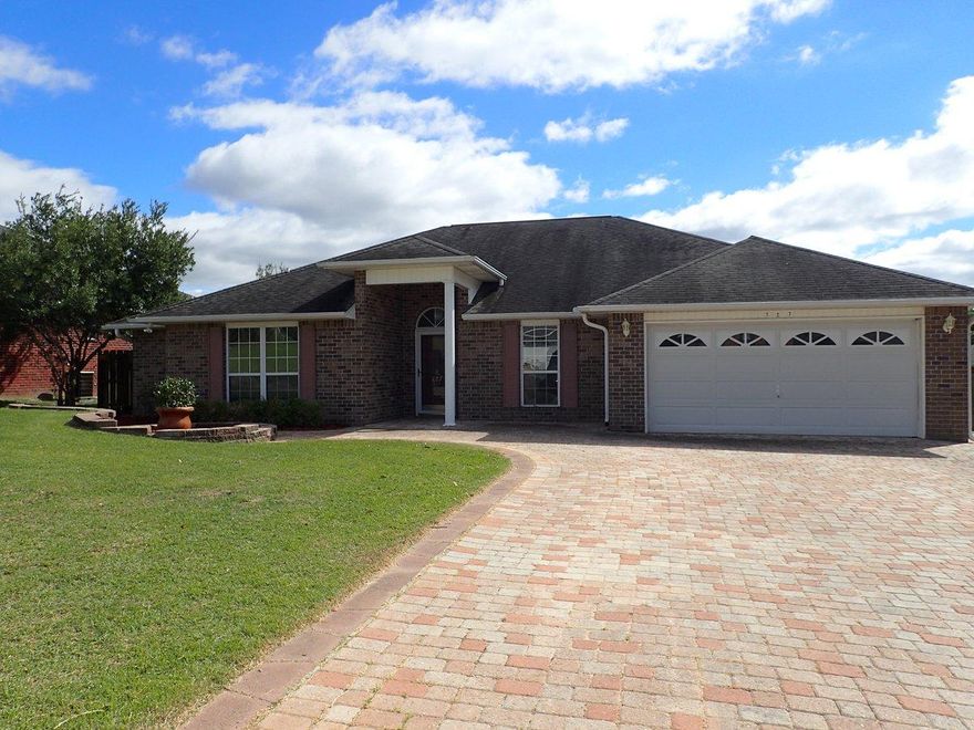 You do not want to miss this Fannie Mae REO Homepath property! This large home is over 2000 square feet, all brick exterior and an amazing amount of pavestone on much of the exterior. This 2001 home has 3 bedrooms and 2 and 1/2 baths. Home has split bedroom design, a large great room with fireplace which opens to the sunroom and separate dining and breakfast areas. Amazing views can be seen from the back of this property as it overlooks the in-ground pool with new liner. Home should qualify for all financing and is definitely a must see. Call today before this fantastic deal is gone!